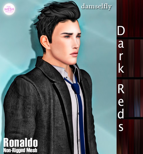 *~*Damselfly*~*Ronaldo Non-Rigged Mesh Dark Reds