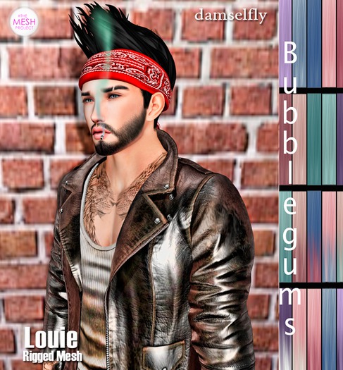 *~*Damselfly*~*Louie Non-Rigged Mesh Bubblegums