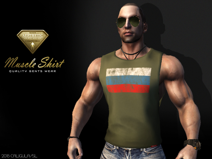 CA AESTHETIC MUSCLE SHIRT GENTS RUSSIA OLIVE