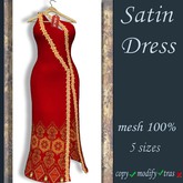 Satin Dress Important Ceremony Red&Gold