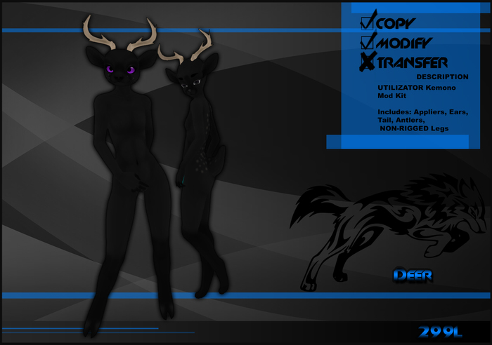 [Virtual Fuzz]  Kemono Deer Black