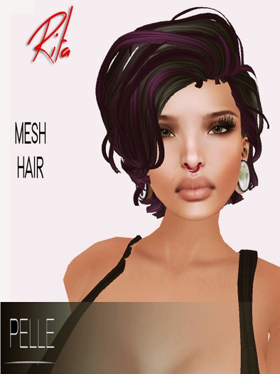 Pelle - RITA MESH HAIR BLACK PURPLE