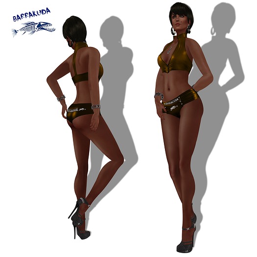 Top and Booty Short Set V4 Dark Yellow PROMO