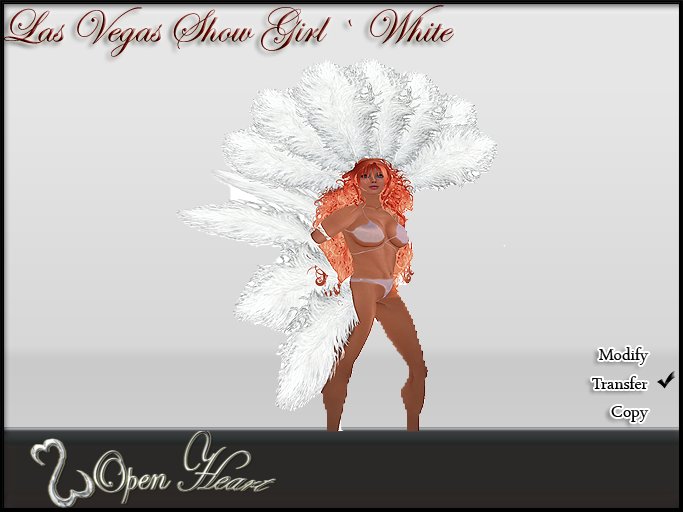 Open Heart ~ Las Vegas Show Girl White