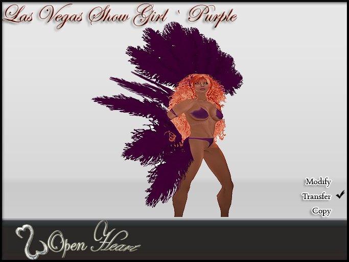 Open Heart ~ Las Vegas Show Girl Purple costume