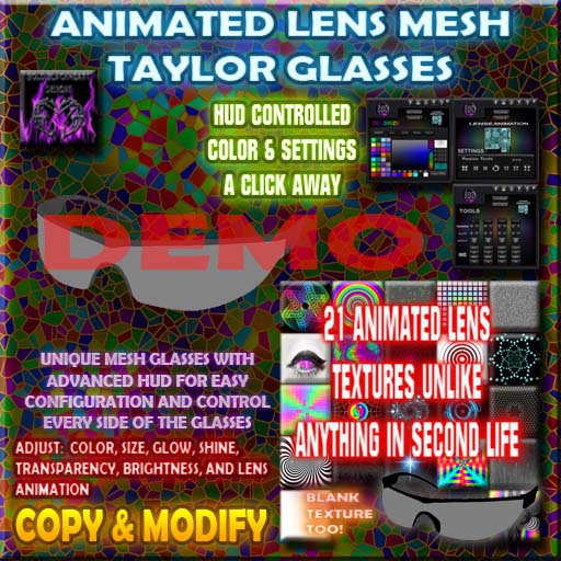 BBD - (BOX) - DEMO - Standard Mesh Taylor Animated Glasses