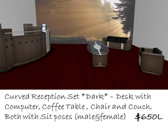 Curved Reception Set- Dark-  4 piece