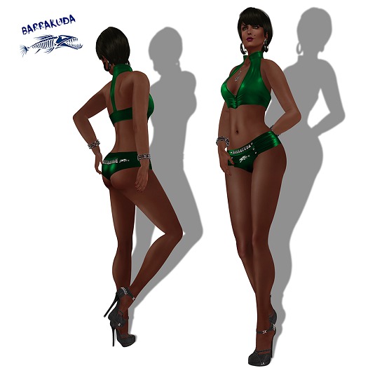 Top and Booty Short Set V6 Green PROMO