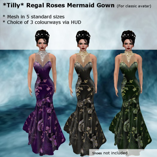 *Tilly* Regal Roses Mermaid Gown BOX