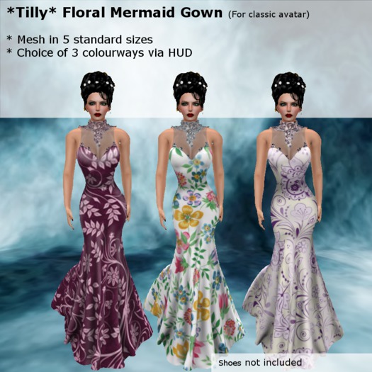 *Tilly* Regal Roses Mermaid Gown BOX