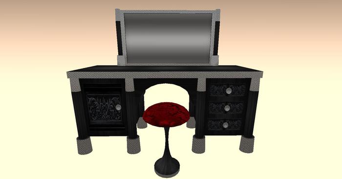 antique dressing table black set 2(boxed)