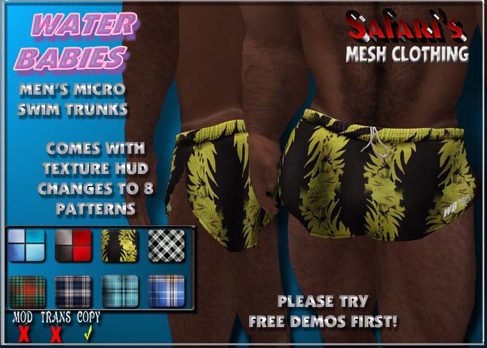 WB Safari's - Men's Micro Swim Trunks Asst 3