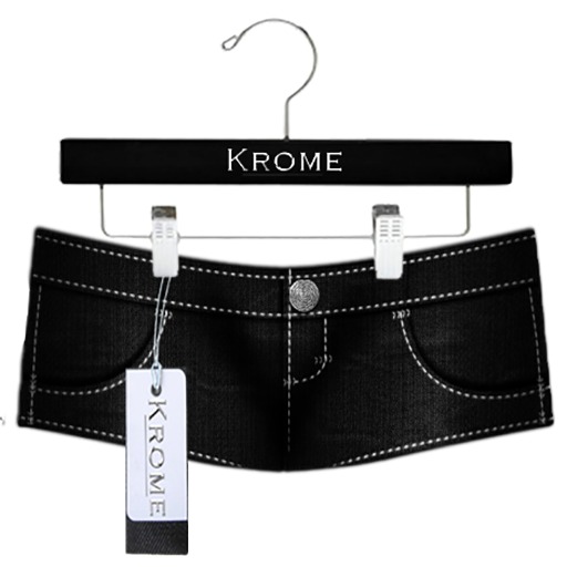 [Krome] Summer Breeze Black Low Rise Jean Shorts w/OMEGA