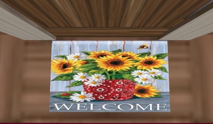 Bandana/Sunflowers Welcome Mat.