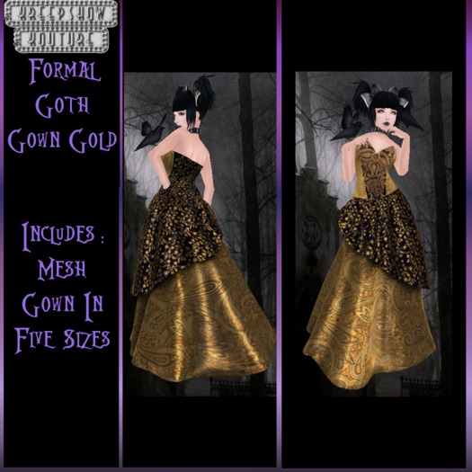 .:KK:. (Add Me) Gold Formal Goth Gown