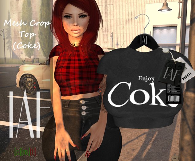 IAF Mesh Crop Top (Coke)