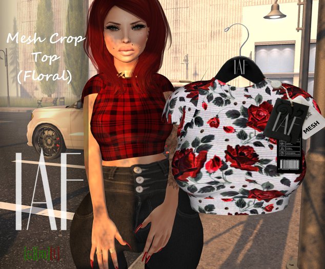 IAF Mesh Crop Top (Floral)