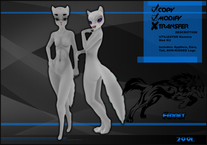 [Virtual Fuzz]  Kemono Ferret White