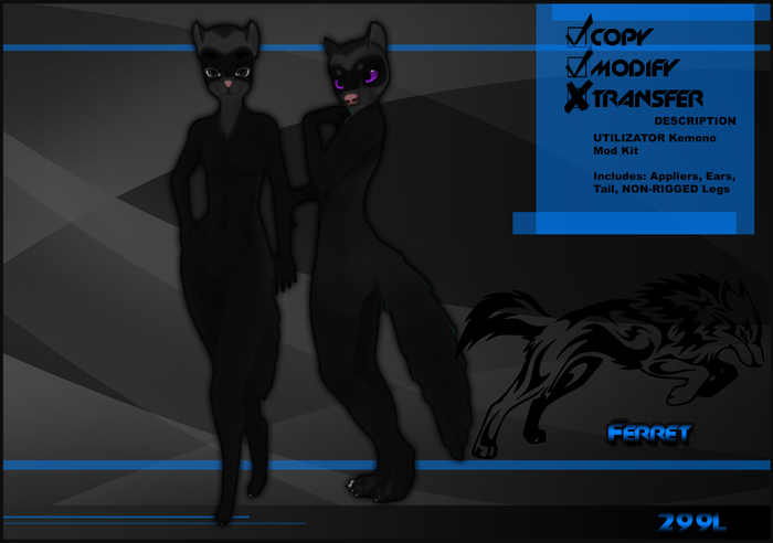 [Virtual Fuzz]  Kemono Ferret Black