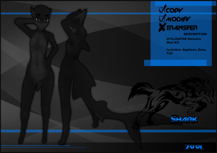 [Virtual Fuzz]  Kemono Shark Black