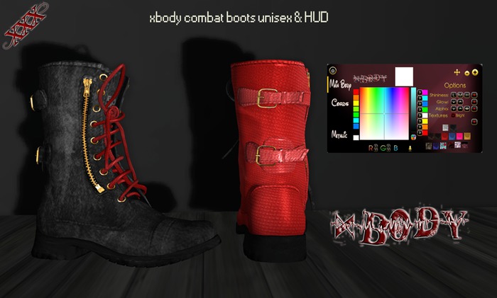 xbody combat boots unisex & HUD