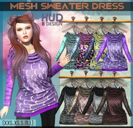 NS::  Mesh Sweater Dress (HUD)