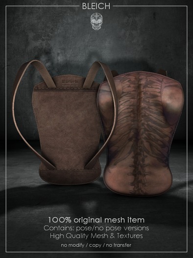 Bleich - Mesh Unisex Back-Backpack - Ebony Tattoo
