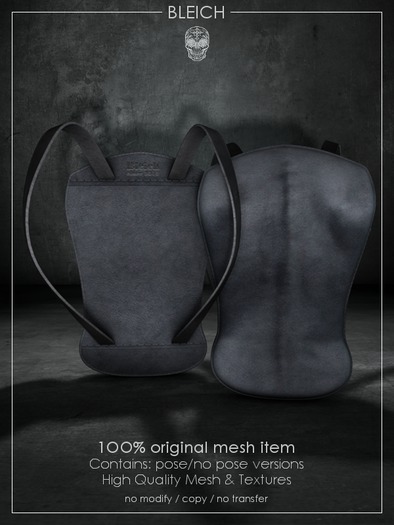 Bleich - Mesh Unisex Back-Backpack - Black