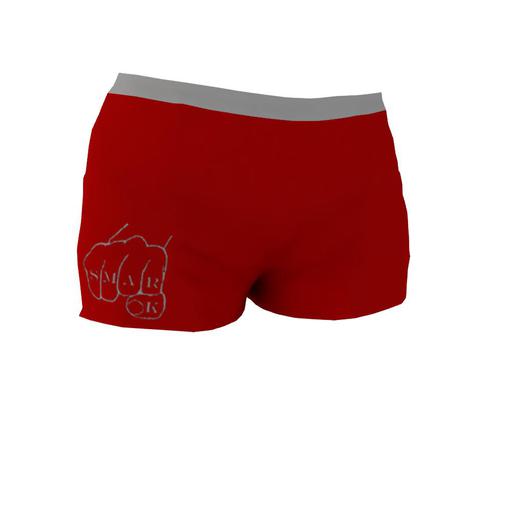 Ladies Rigged Mesh Plain Red MMA/Boxing/Wrestling Shorts 5 Standard Sizes