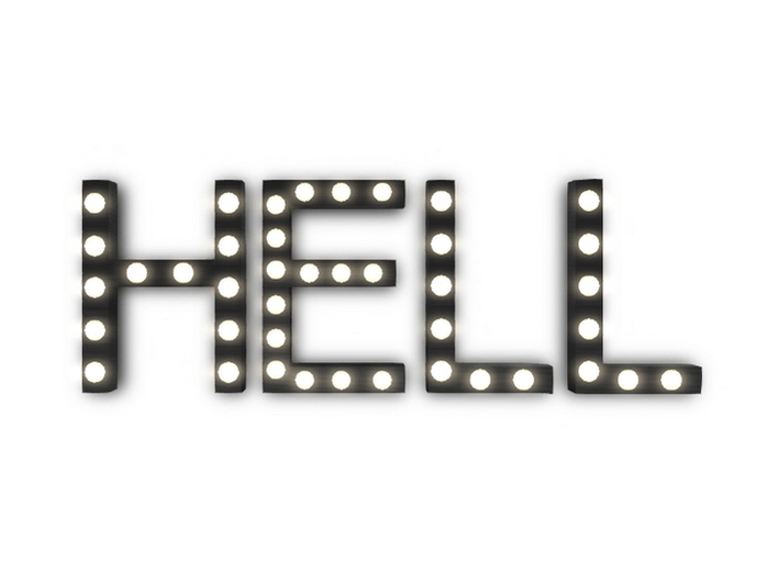 [Px] "HELL" Illuminated Light Bulbs Sign