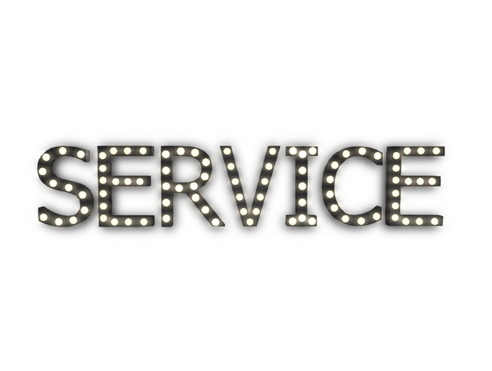 [Px] "SERVICE" Illuminated Light Bulbs Sign