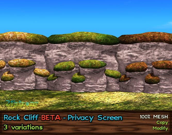 Mesh Rock Cliff [Beta] - Privacy Screen Rock with Materials in 3 seasons