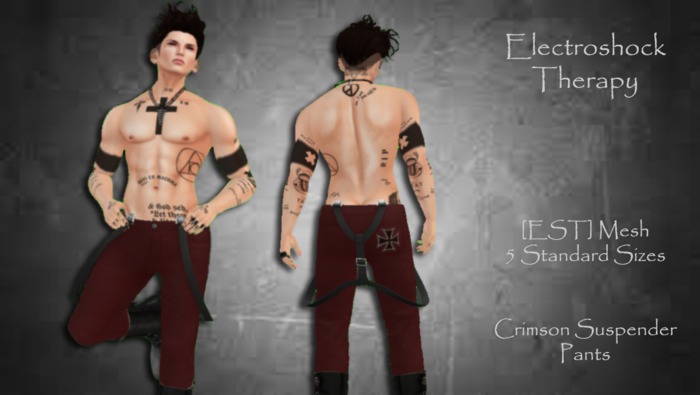[EST] Crimson Suspender Pants