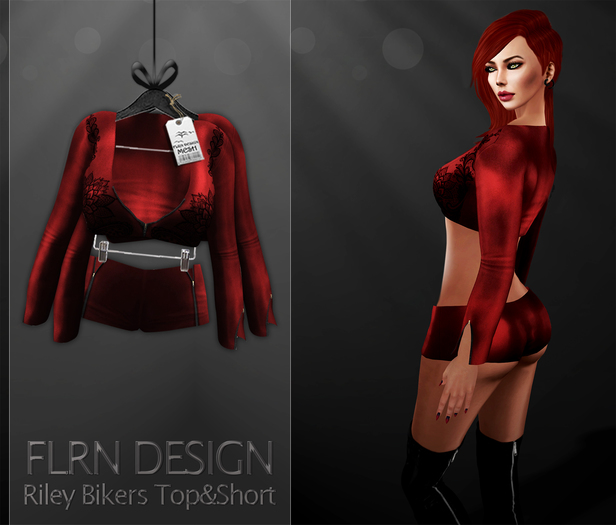 Riley Biker Top&Short Red