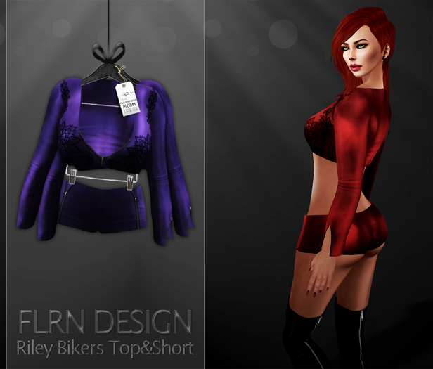 [FLRN] Riley Biker Top&Short Purple