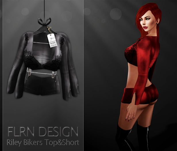 [FLRN] Riley Biker Top&Short Black