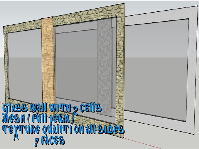 Glass Wall With 2 Cells(UNPACK)(AL)