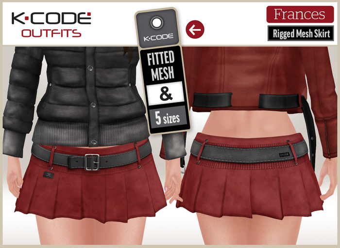 K-CODE FRANCES Skirt DEMO - Fitted Mesh / Rigged Mesh