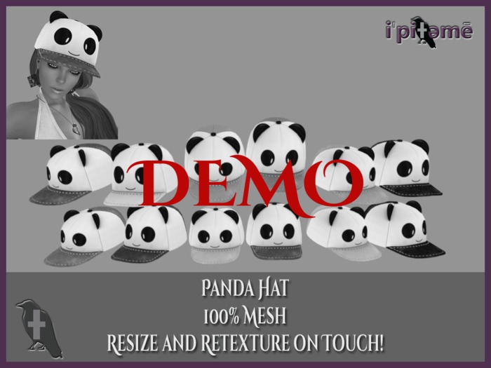 ~i~ Panda Baseball Cap DEMO (Wear To Unpack)