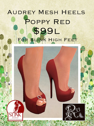 Audrey Poppy Red Heels 