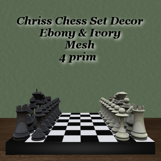 Chriss Chess Set Decor - Ebony & Ivory