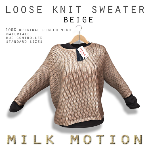 (Milk Motion) loose knit sweater - beige