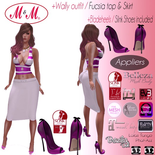 M&M ++WALLY-OUTFIT/PINK/ (Lena,Dea/Banned,Slink ,TheMeshProject