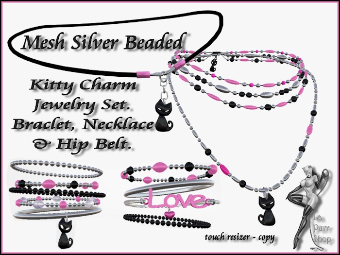 MESH-Kitty Charm Jewelry Set