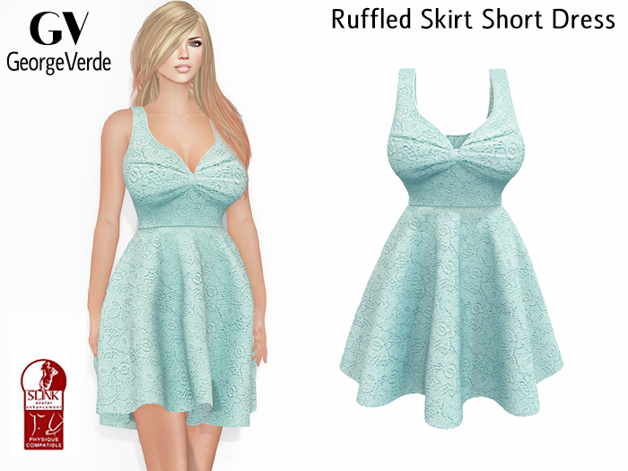 GV21042 Ruffled Skirt Short Dress for Slink