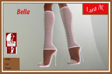 Lara AC Slink High Heels Lace White Boots - Bella