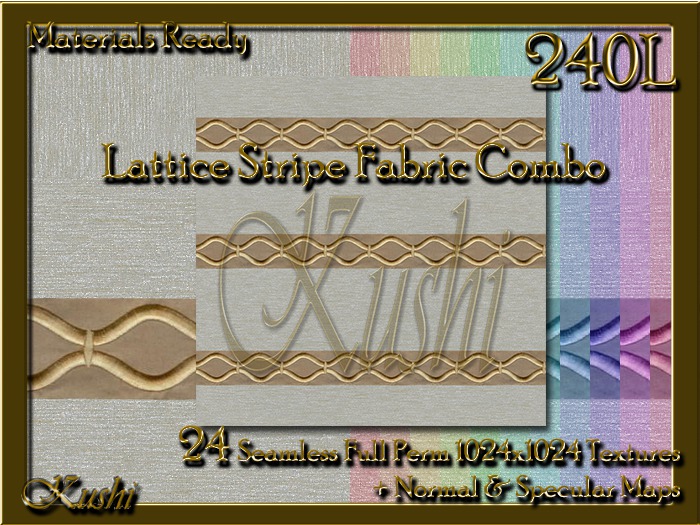 Lattice Stripe Combo Seamless Textures Materials Ready Full Perms 1024x1024 Tileable 