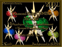 Diamond Bolts 323x512 COLLECTION Applique / Embellishment / Trim with Alpha Full Perms Materials Ready