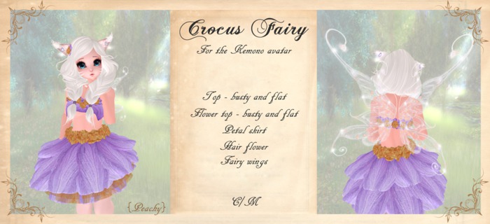 {Peachy} Kemono Fairy Outfit *purple/orange*