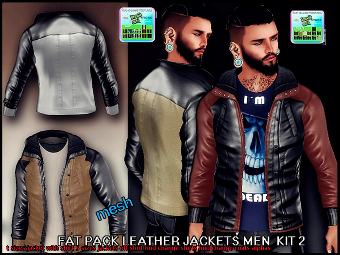 ..::Knockout!..:: FAT PACK LEATHER JACKETS MEN MESH KIT2 